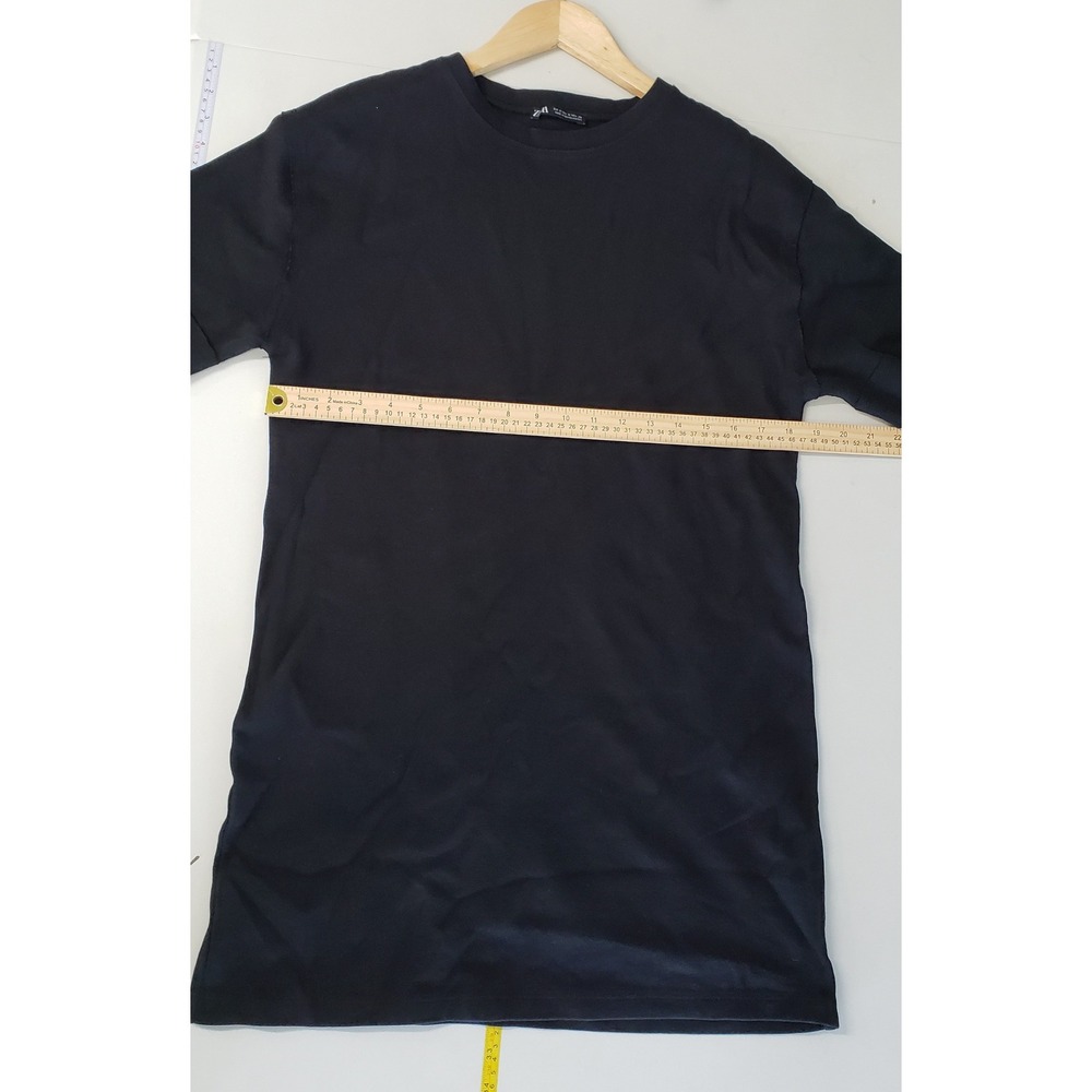 Zara T Shirt Mens Medium Black Short Sleeve Crew‎ Neck Cotton Basic Normcore - Picture 3 of 5